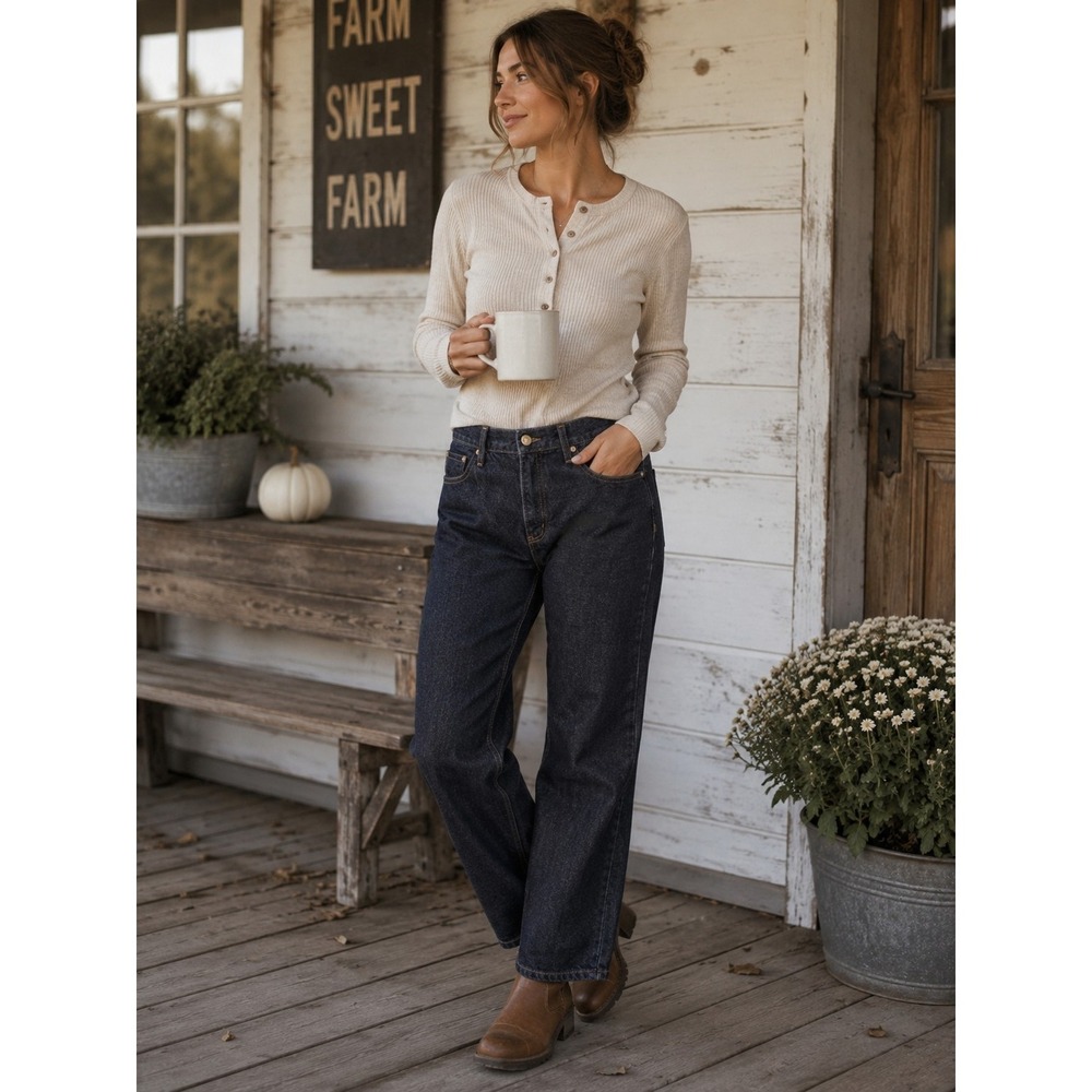 FRAME The Hang Straight Classic Casual Jeans Dark Wash Women's 33